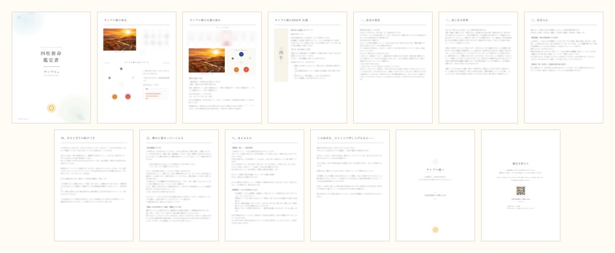鑑定書 全13ページのサンプル